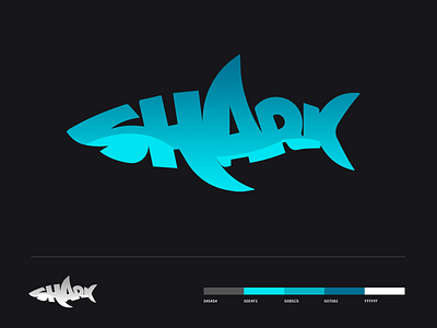 Shark Typography Logo