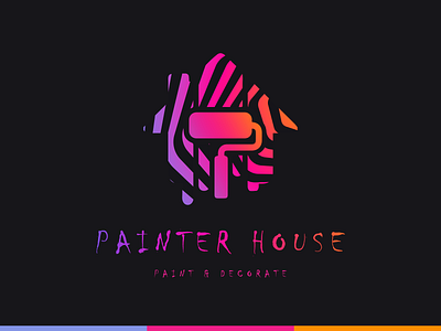 Painter house branding icon illustration logo vector