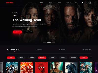 Movies website template branding design landing page design logo movies template ui ux web web design