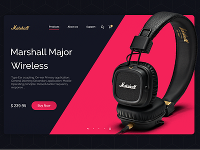 Electronic Product Shop UI app design branding clean design ecommerce website headphones home page logo design product page design shop ui design web page design