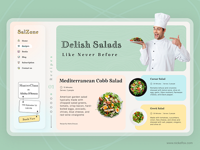 SalZone - Your Personal Salad Assistant blog clean dashboard dashboard app dashboard ui diet figma food graphic design interface minimal product design recipe salad typography ui user dashboard web web design website