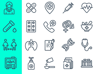 Medical and healthcare modern outline healthcare healthy icon icons medical medicine