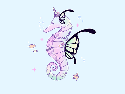 Pastel Sea Horse