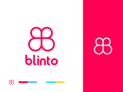 Blinto Rebrand: New Logo 🦋 2020 app b blinto branding butterfly color palette colorful design hope icon lettermark logo marketing agency minimal rebranding red trend typography vector
