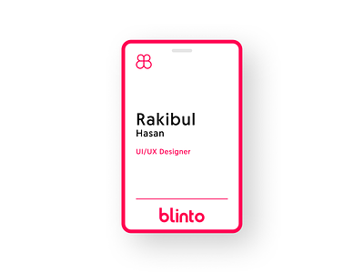 Blinto Rebrand: ID Card 🦋 2020 branding butterfly card colorful figma flat graphic design icon id identity card logo marketing agency minimal print rebranding red trend typography vector