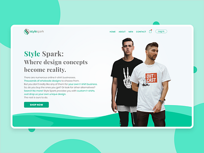 Style Spark | E-commerce Landing Page 2019 bangladesh branding business colorful e commerce landing page logo men minimal mockup modern online shop t shirt t shirt design trend ui ux web design website