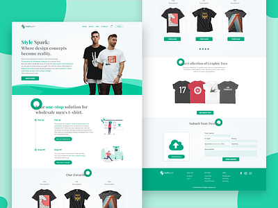 Style Spark | E-commerce Landing Page 2019 adobe xd bangladesh boy branding business colorful e commerce illustration landing page men minimal modern online t shirt trend ui ux web design website