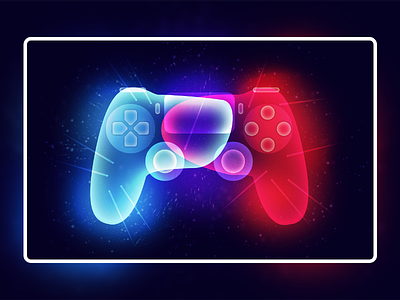 Fantasy Light | Gamepad 2019 artwork blue colorful digital art fifa football game pad graphic design illustration ilya shapko inspiration landing page minimal play station red sports trend ui ux