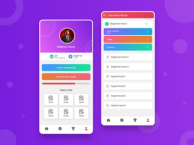 10 Minute School App | Profile and Current Stage UI 2019 adobe xd android app app bangladesh branding colorful education graphic design illustration minimal online education platform profile redesign trend ui ux