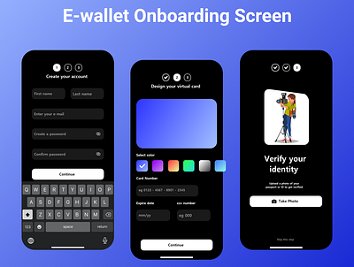 E-Wallet App onboarding screen app design ui ux uxdesign
