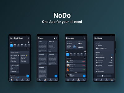 NoDo - One App for your all need app design ui userinterface ux uxdesign