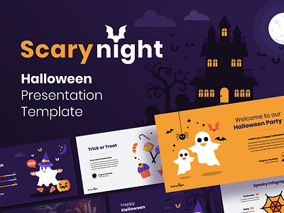 Scary Night – Halloween PowerPoint Presentation Template business clean color creative design free halloween infographic night powerpoint powerpoint template pptx presentation scary scary night slides