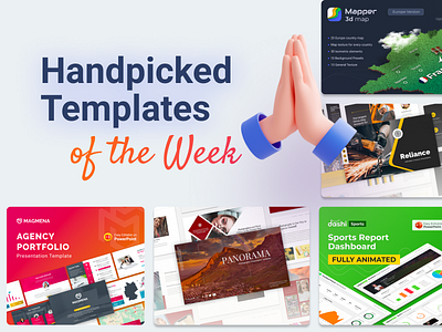 Our Handpicked Templates of the week 🔥 3d agency business clean creative design handpicked infographic powerpoint powerpoint template pptx presentation presentation template slides top