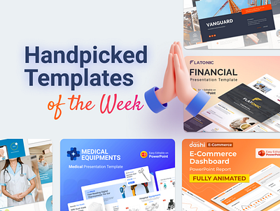 Our Handpicked Templates of the week 🔥 business chart creative dashboard ui design financial project health illustration infographic logo medical powerpoint powerpoint template presentation ui
