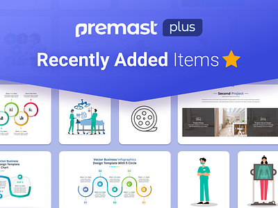 Premast Plus Recently Added Items 3d animation branding business chart creative design graphic design icon illustration infographic logo medical motion graphics powerpoint powerpoint template presentation slide ui vectors