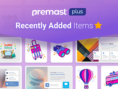 Premast Plus Recently Added Items 3d animation branding business creative design graphic design illustration infographic logo motion graphics powerpoint powerpoint template presentation ui
