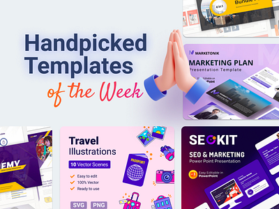 Our Handpicked Templates of the week 🔥 3d animation branding business creative design graphic design illustration infographic logo motion graphics powerpoint powerpoint template presentation ui