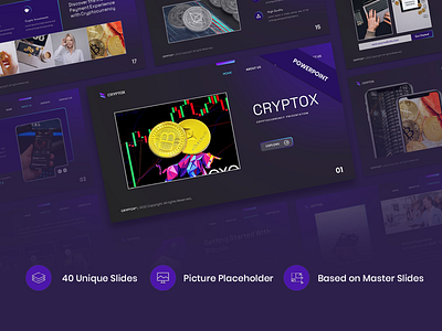 Cryptox – Cryptocurrency PowerPoint Template branding business company profile creative creative agency cryptocurrency cryptox custom production design graphic design illustration infographic logo portfolio powerpoint powerpoint template presentation