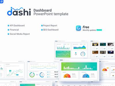 dashi dashboard PowerPoint template business charts dashboad illustration powerpoint powerpoint template ppt template pptx slide slides template ui vector