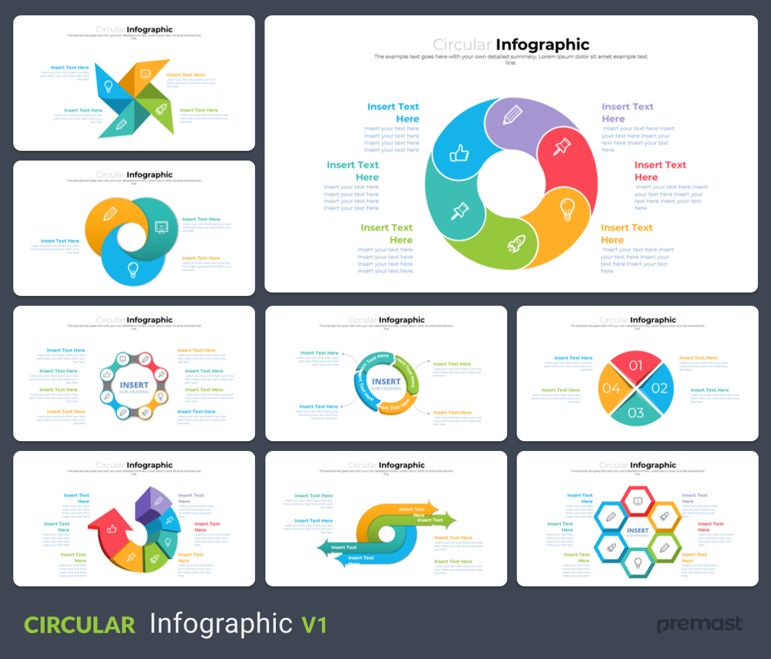 Free Circular Infographic powerpoint template by Premast on Dribbble