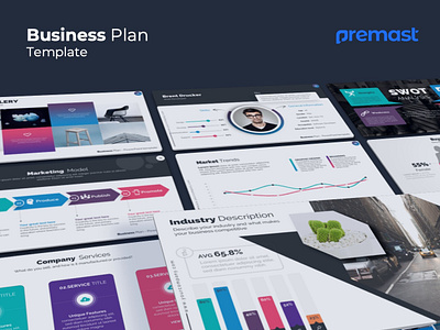 Business Plan - PowerPoint Template business business plan charts infographic infographics marketing marketing agency powerpoint powerpoint template ppt template pptx slide slides template vector