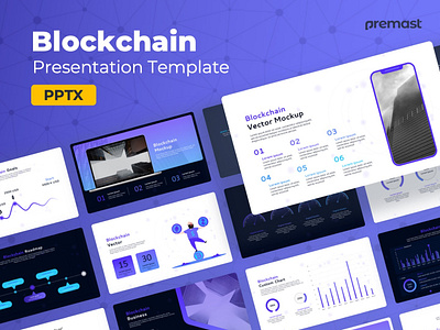 Blockchain PowerPoint Presentation Template blockchain business charts creative design illustration infographic infographics powerpoint powerpoint template ppt template pptx presentation template