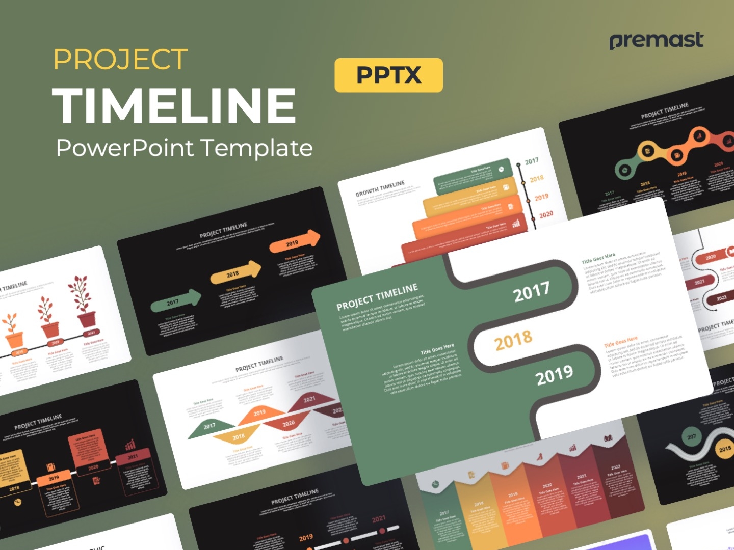 project timeline powerpoint infographics by Premast on Dribbble