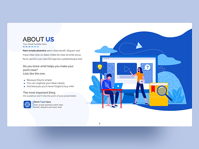 Free About us PowerPoint Slide Template about us business clean colors creative design elearning free free download freebie illustration infographic layout powerpoint template presentation project school slide student study