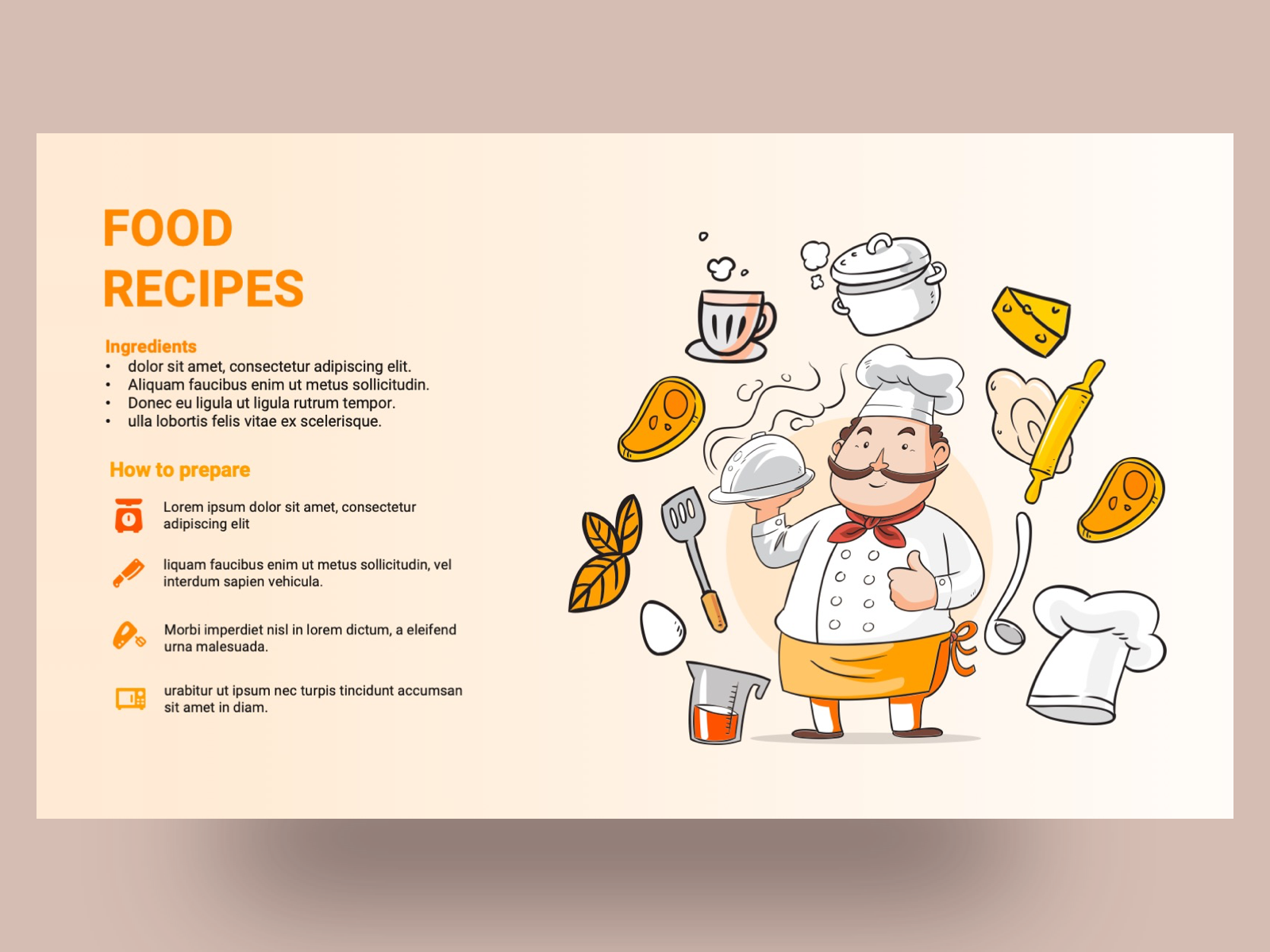 Food Recipe PowerPoint Template Free Download PPT by Premast on Dribbble
