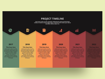 Project Timeline PowerPoint Template clean colors creative dark mode design free illustration infographic infographics inspiration powerpoint powerpoint template pptx presentation presentation design project shot timeline work years