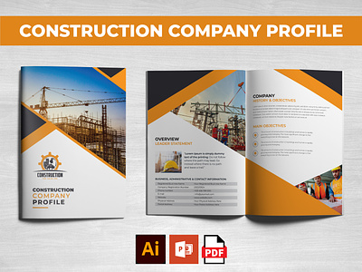 Construction Company Profile Template annual report annual report design best company brochures booklet design template branding business brochure catalogue design template company brochure company profile company profile design company profile template construction construction business construction company construction profile corporate brochure design free design graphic design logo