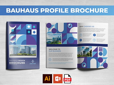 Bauhaus Style Company Profile | Brochure | Editorial Design advertisement annual report banner design bauhaus bauhaus annual report bauhaus brochure bauhaus company profile bauhaus design bauhaus editorial design bauhaus style branding business brochure catalogue design company branding company brochure company profile design logo social media style guide