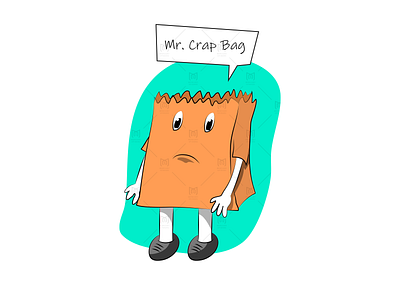 Mr. Crap Bag funny illustration cartoon character funny illustration vector art