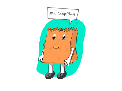 Mr.  Crap Bag funny illustration