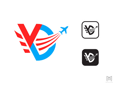Aviation logo for VD initials. design graphic design illustrator logo vector