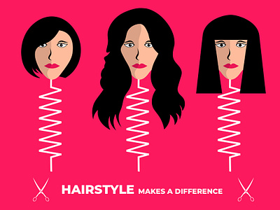 Hairstyle makes a difference - vector illustration. barber flat design graphic designer hairstyles illustration illustrator photoshop salon vector vector art