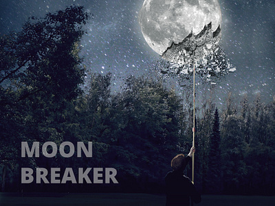 Moon Breaker composite compositing hero image landing page moon night photoshop photoshop art poster