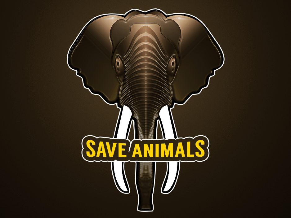 Save Animals Illustration animals elephant gradients illustration illustrator landing page photoshop poster vector