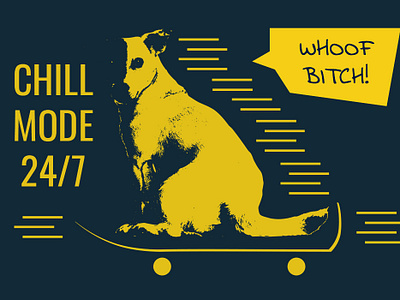 Dog Chill Mode Illustration dog illustration illustrator pet photoshop skateboard t shirt design vector