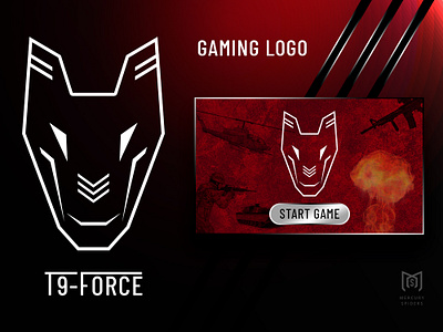 Gaming Logo T9 Force branding composite game gaming illustrator logo mockup welcome screen