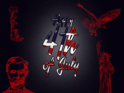 Happy 4th Of July Illustration 4th of july american graphic design illustration illustrator photoshop typography usa wallpaper