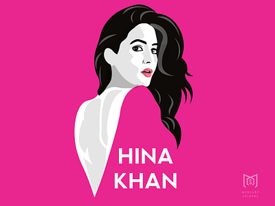 Hina Khan Illustration actress celebrity hairstyle illustration illustrator photoshop vector