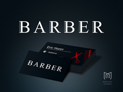 Barber Logo And Business Card Design. barber branding business card graphic design logo mockup salon typography