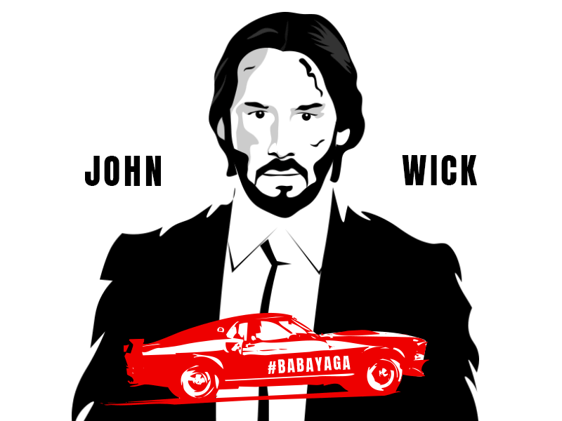 John Wick Illustration Animation animation animation 2d car celebrity films graphic design illustration illustrator john wick keanu reeves motion graphics photoshop poster