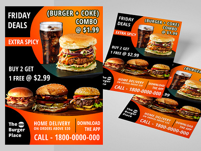 Burger Brochure Design. advertising banner design brochure burger compositing flyer food graphic design leaflet photoshop