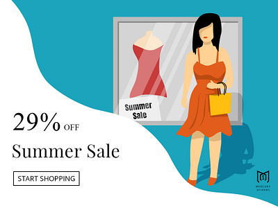 Summer Sale Illustration editorial illustration illustration illustrator landing design photoshop photoshop art shopping summer vector art web design women