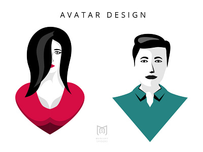 avatar design - Male & Female. avatar character design female icons illustration illustrator male photoshop web design woman illustration