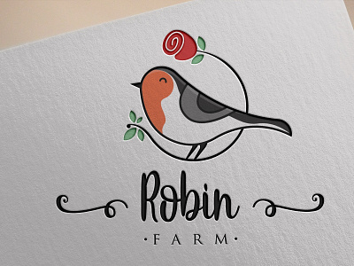Robin Farm design icon illustration logo