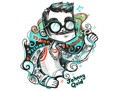 Johnny Quid characterdesign illustration techno