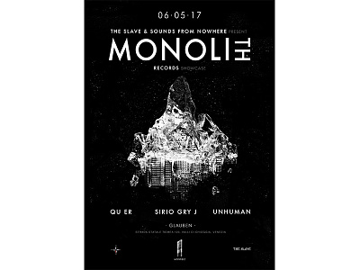 Monolith Records Showcase Poster Design colony design gig graphic graphic design music poster records showcase space venice